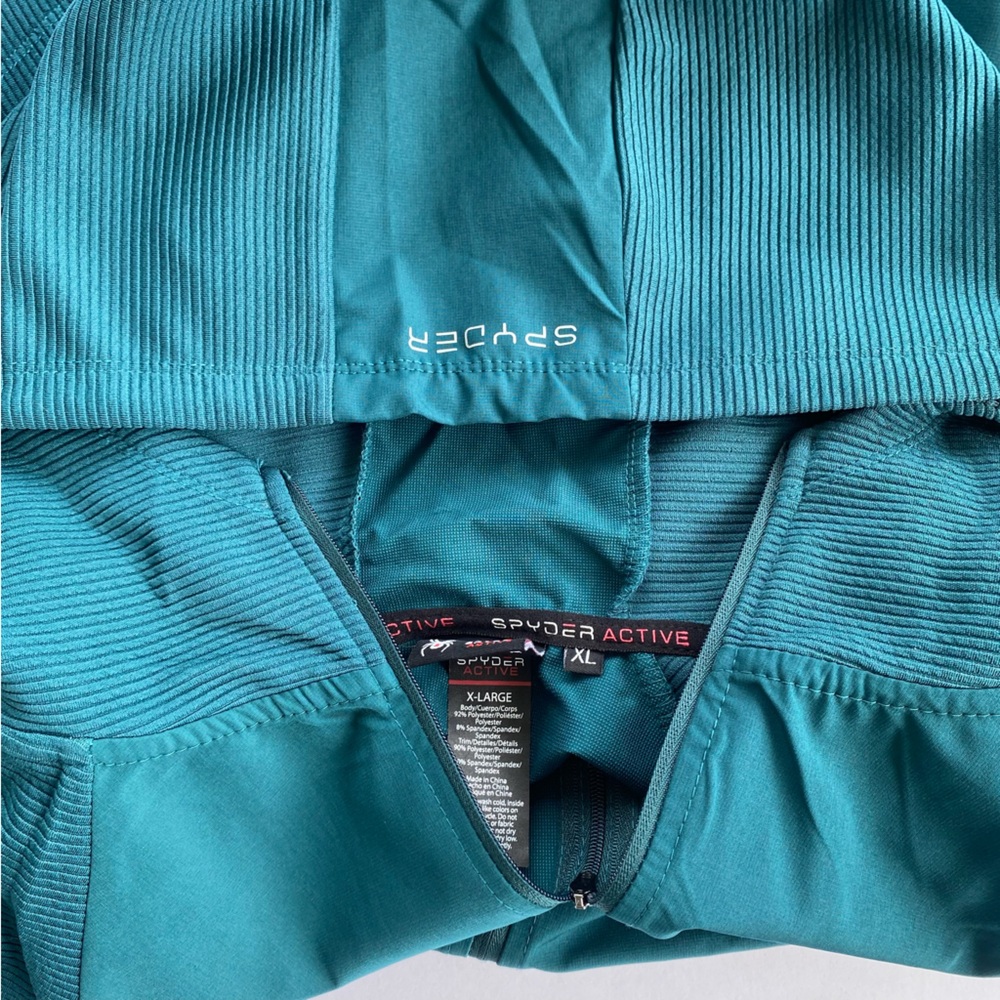 Spyder Active Women's Teal Hooded Zip Up Jacket XL - Picture 4 of 4